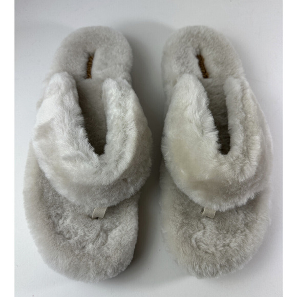 NWOT OluKai Kipe'a Heu Sandal Slippers Fuzzy Soft Wool Shearling Women's Size 10 - Picture 9 of 11